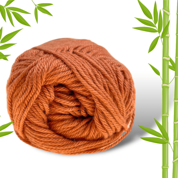 Brązowo-łososiowa włóczka 50% bambus 50% bawełna Bamboo Queen 2031